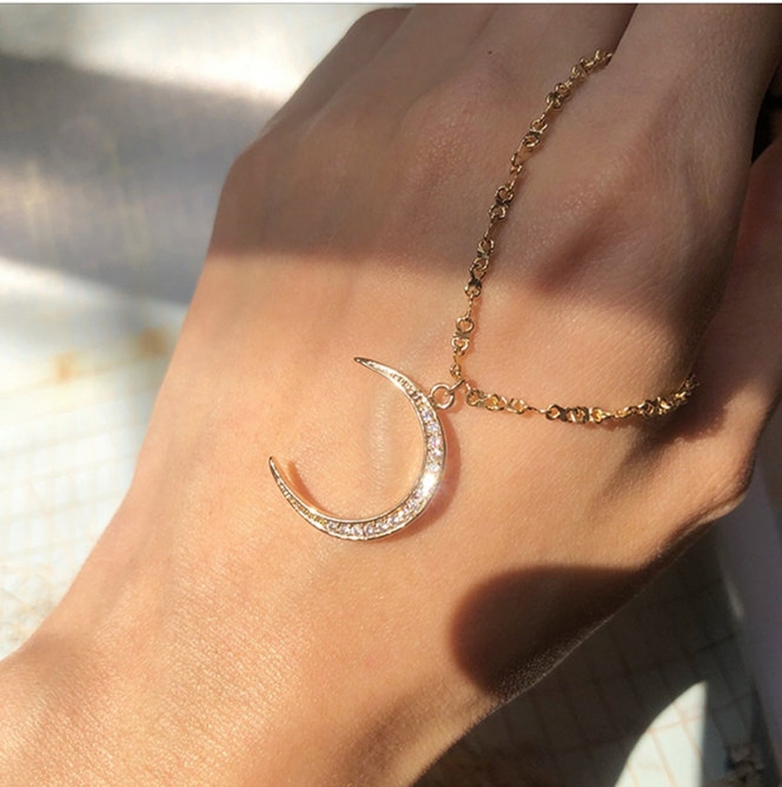 Moon Anklet Gold Anklet Beach Jewelry Ankle Bracelet Celestial Etsy