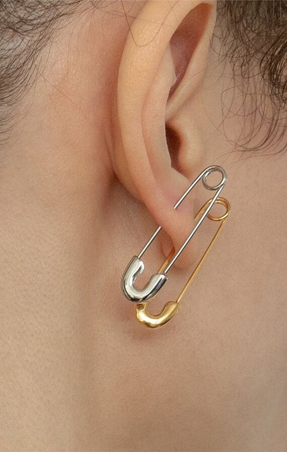 14K Gold Round Hoop Safety Pin Earring – Gillian Conroy Jewelry