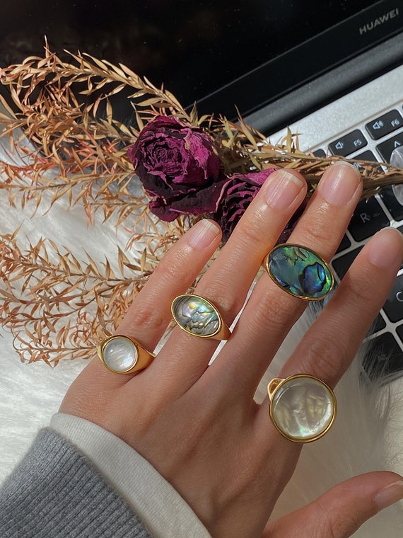 Abalone ring hotsell gold