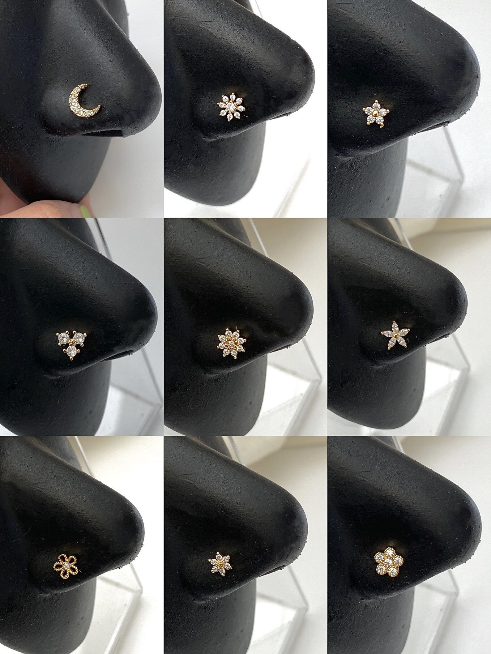 Gold Nose Stud 20G L Shape Nose Piercing Ring Stud Nose Etsy