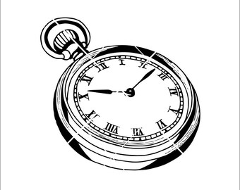 Pocket Watch Drawing Etsy