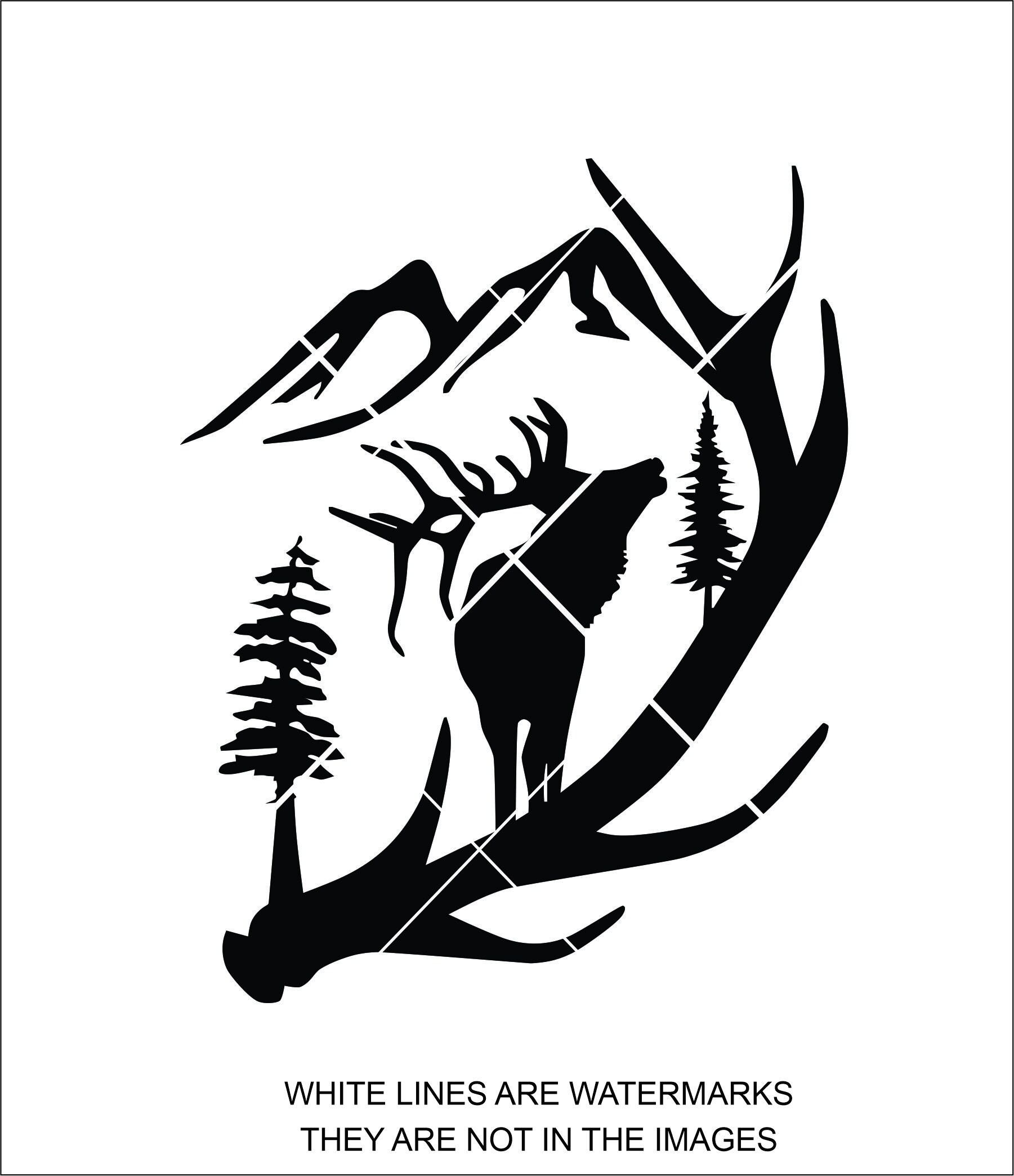 Elk Horn Elk scene LaserPrintCutDownloadsvg shirt Etsy