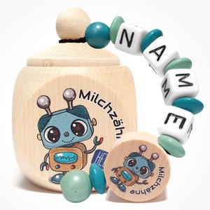 Milk tooth can robot different pearl colors available personalized