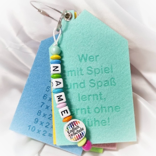 1x1 Haus kleine Einmaleins für Einschulung Geschenk mit Name personalisiert Schule lernen Endlich Schule Stifte