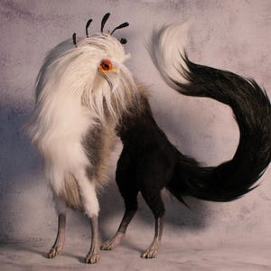 Secretary bird dragon doll, posable animal doll