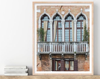 Venice Canal Print, Gothic Architecture, Italy Travel Photography