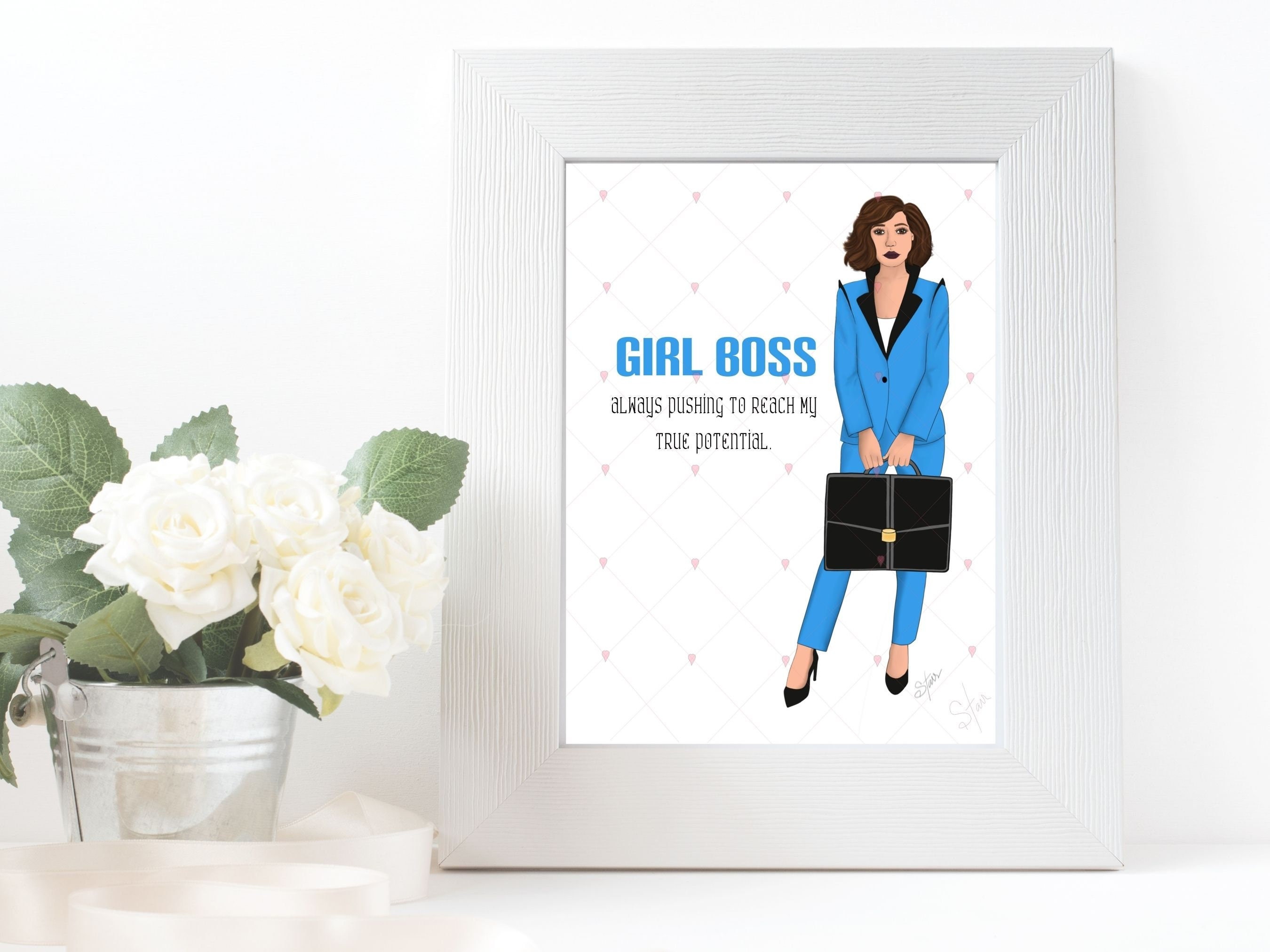 I'm not bossy I'm boss.Crocodile High heels Clipart Fashion illustration Instant Download.Printed Art