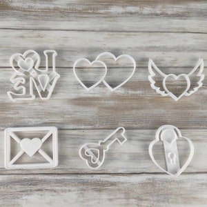 Cortadores de galletas románticos para San Valentín - Amor, corazones, carta de amor,...(Tú eliges)