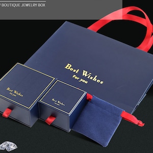 Ensembles de bijoux personnalisés boîte sac logo personnalisé petite boîte d'emballage de bijoux boîte de base avec couvercle en vrac
