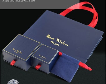 Cajas de regalo de joyería personalizadas, caja con logotipo personalizado, caja de embalaje de joyería pequeña, caja base con tapa a granel