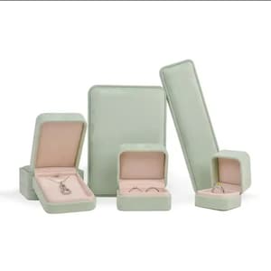 100pcs Custom Suede Jewelry Boxes With Outer Box Jewelry Packaging Box Luxury Bangle Bracelet Earring Necklace Ring