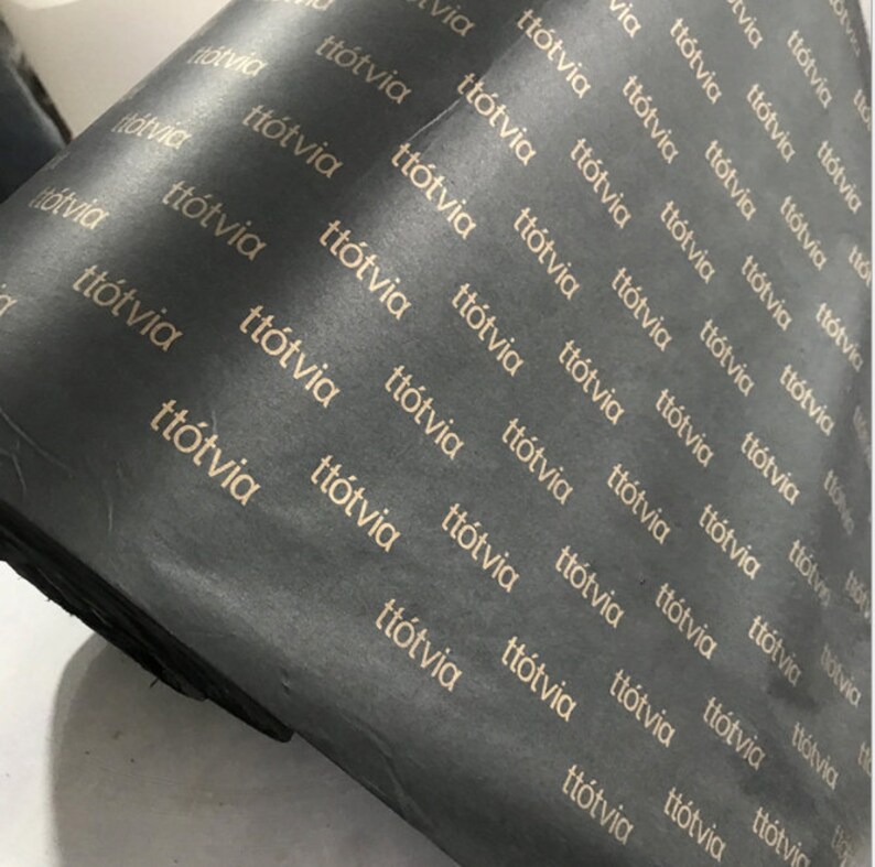 Custom Black Tissue Paper 500pcs Logo Printed Tissue Paper Etsy