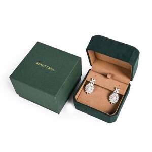 Mix order 400pcs Custom Logo Printed Luxury Microfiber Ring Earring Bracelet Necklace Packaging Jewelry Box image 2