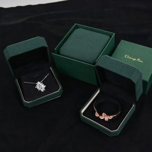 500pcs Custom Logo Printed Luxury Microfiber Ring Earring Bracelet Necklace Packaging Jewelry Box