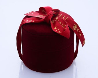 Custom Small Velvet Round Packaging Jewelry Box For Ring 500PCS