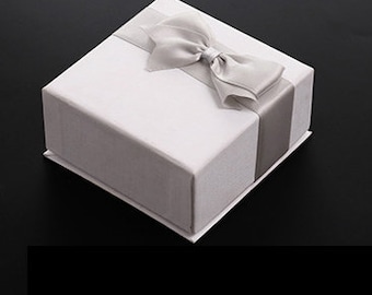 100pcs custom jewellery gift box white black green color personalized logo small jewerly bowknot lid & base box