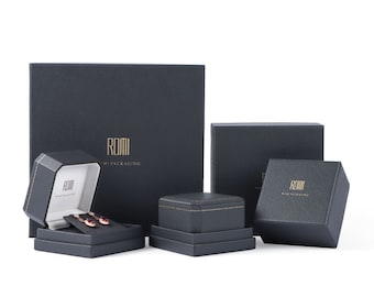 500 Custom Logo Printed Luxury PU leather Ring Earring Bracelet Necklace Packaging Jewelry Box