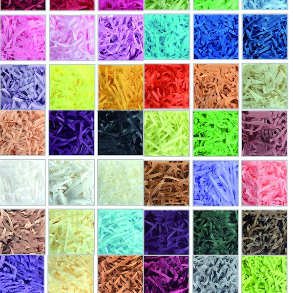 48 couleurs papier de soie déchiqueté panier-cadeau panier boîte de remplissage panier-cadeau sans acide colorant résistant