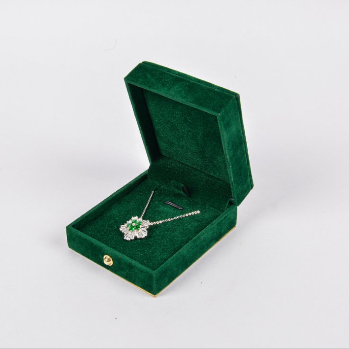 500pcs Custom Dark Green Velvet Jewelry Box Wholesale Ring Earring