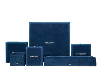 500pcs Custom Velvet Jewelry Box wholesale Ring Earring Bracelet Necklace Box Jewellery Packaging With Logo