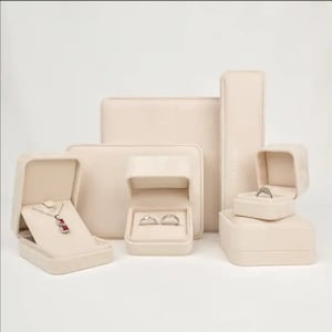100 Cream Custom Suede Jewelry Boxes With Outer Box Jewelry Packaging Box  Luxury Bangle Bracelet Earring Necklace Ring