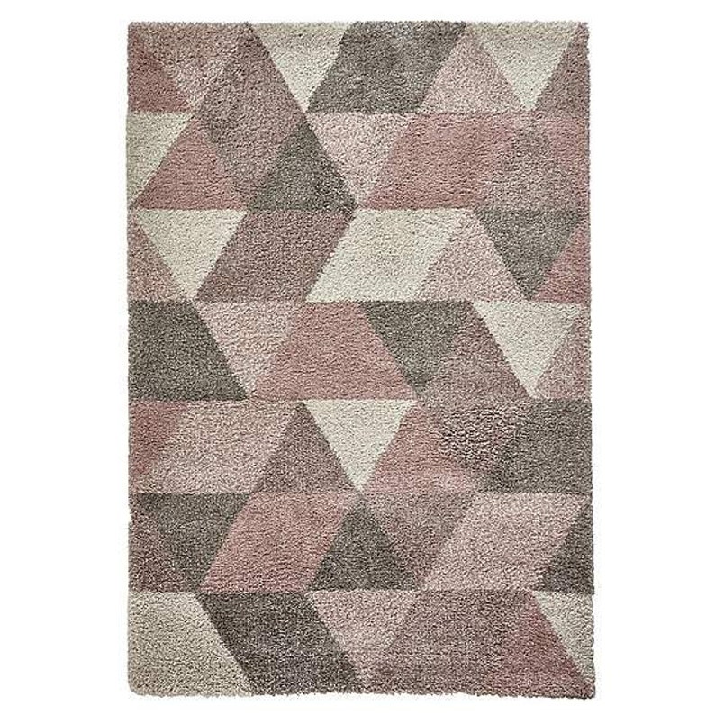Blush pink and grey modern rug Etsy
