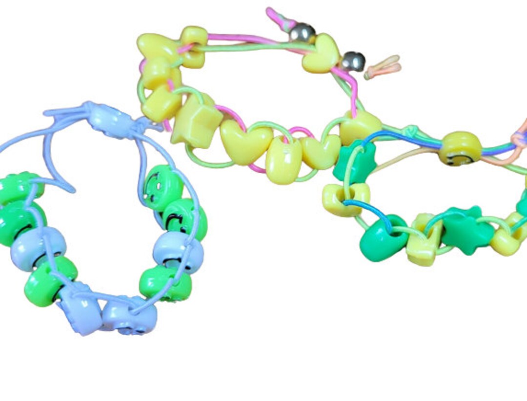 Set of Three Kids Counting Bracelets Green and Yellow Etsy