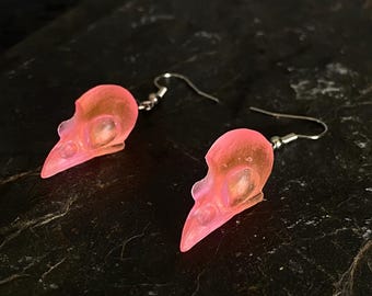 Spatzenschädel-Ohrringe (Repliken) – Epoxidharz – Gothic- und Alternativschmuck