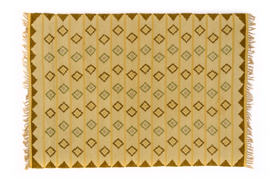 Scandinavian Mid-Century Short Pile Rug. MCM Rug/Swedish Rug/Vintage Rug/Wool Rug/Bedroom Rug/Living Room Rug/Vintage Carpet