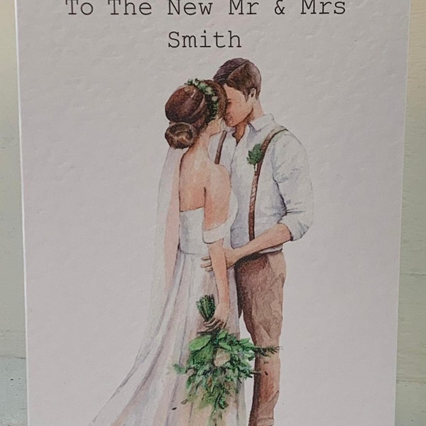 Personalised wedding cards, wedding day, congratulations, Mr & Mrs