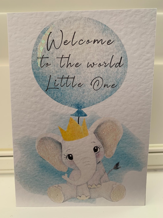 Welcome Little One, It's A Girl, Baby Shower, Baby Gift, Baby Girl, Illustration, Note Card, Greeting Card, Handlettered, Pink Balloons - Denmark