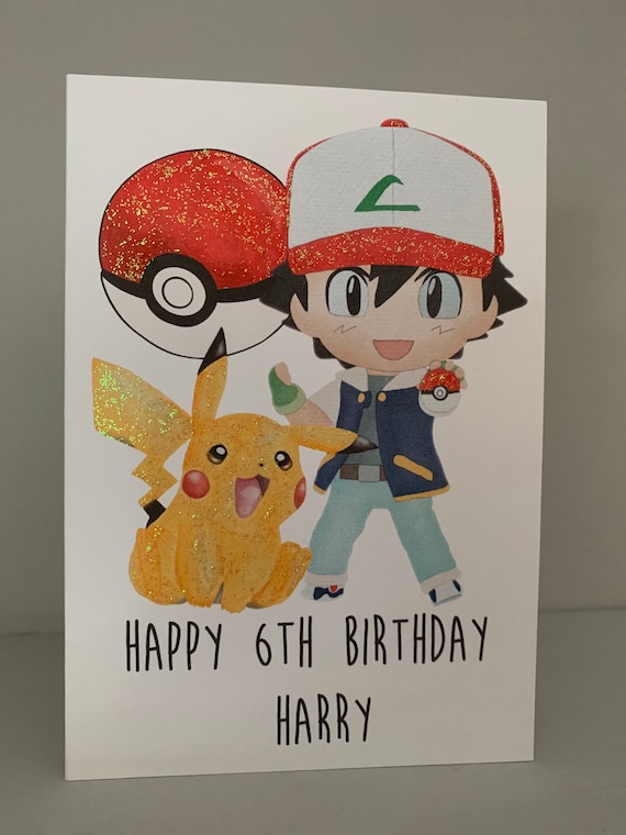 Carte d'anniversaire Pokemon personnalisée pour enfants, carte d' anniversaire, fils, fille, tout âge, petit-fils, petite-fille, ami, nièce,  neveu -  France