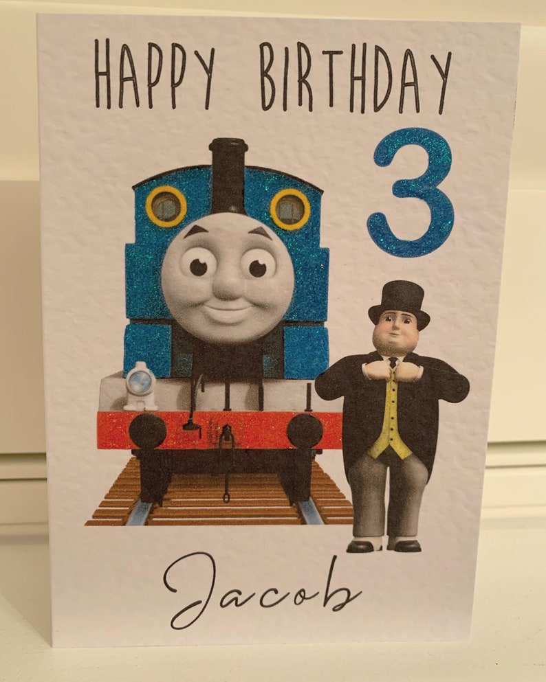 Personalised Thomas the Tank engine birthday card boys | Etsy