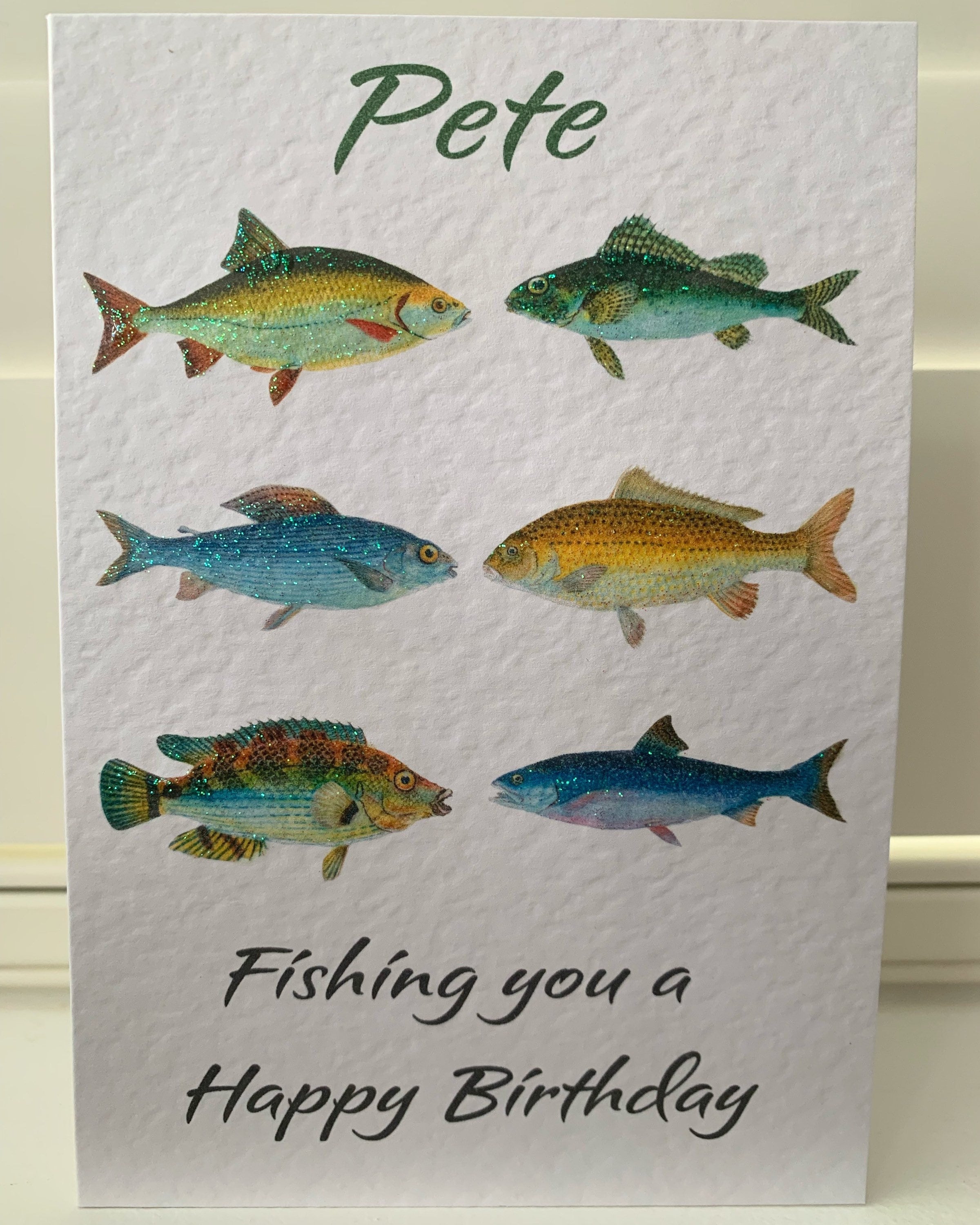 Personalised Fishing Birthday Card, Fish, Hobby Card, Son, Son-in-law