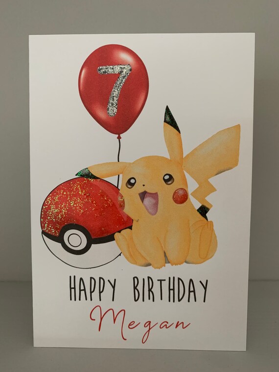 Kids Personalised Pokemon Birthday Card Birthday Card Son