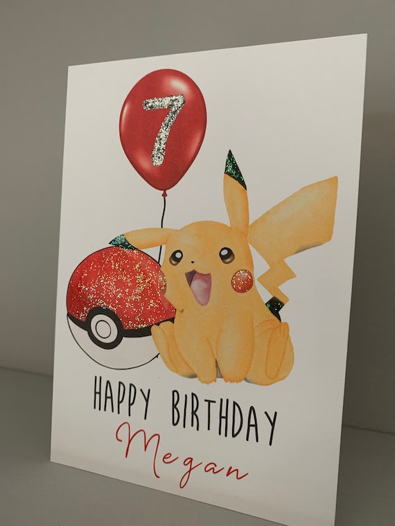 Kids Personalised Pokemon Birthday Card, Birthday Card, Son, Daughter, Any  Age, Grandson, Granddaughter, Friend, Niece, Nephew - Etsy