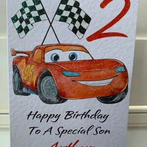 Carte d'anniversaire de voitures personnalisées, anniversaire d'enfants, anniversaire de garçons, anniversaire de filles, fils, fille, ami, petit-fils, petite-fille, tout âge