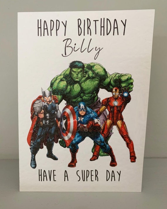 PERSONALISED SUPERHERO BIRTHDAY CARD DAD SON BROTHER ANY NAME OR AGE CA PERSONALISED SUPERHERO BIRTHDAY CARD DAD SON BROTHER ANY NAME OR AGE CA