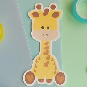 Niedlicher Giraffen-Vinylaufkleber mit glänzender Oberfläche