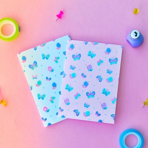 Tarjetas de felicitación de bautismo, juego de 2, con mariposas