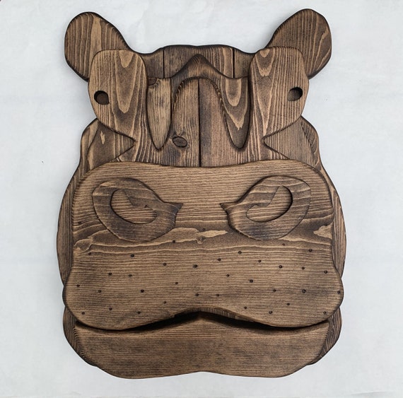 Download Large 21 Hippo Animal Bust Layered Wood Hippo Animal Etsy