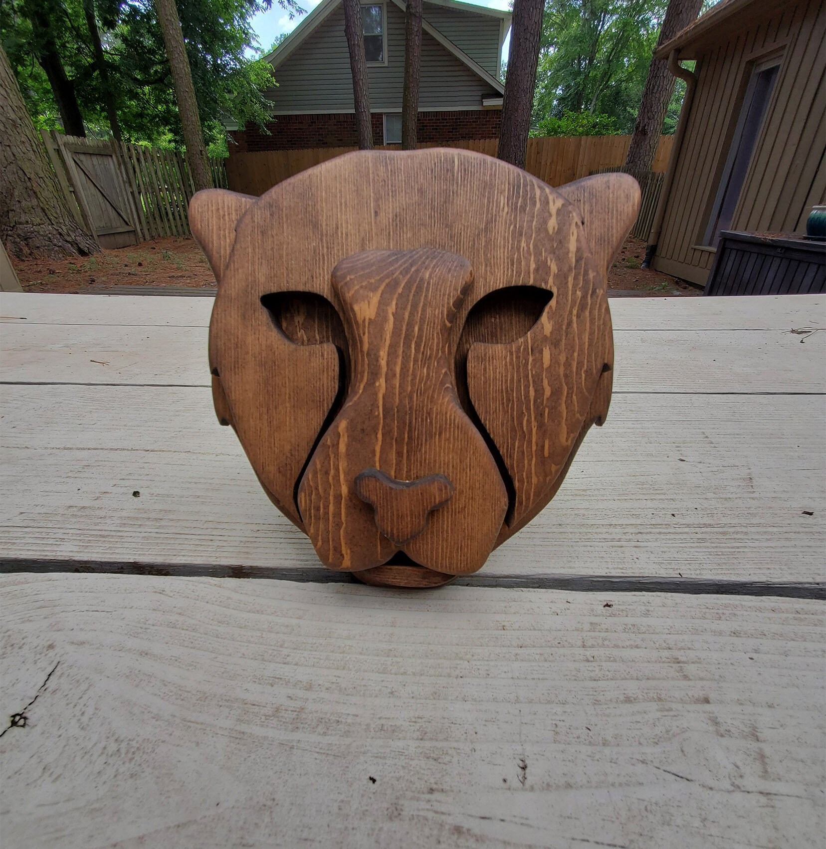 Download Cheetah Animal Bust Layered Wood Cheetah Wooden Animal Etsy