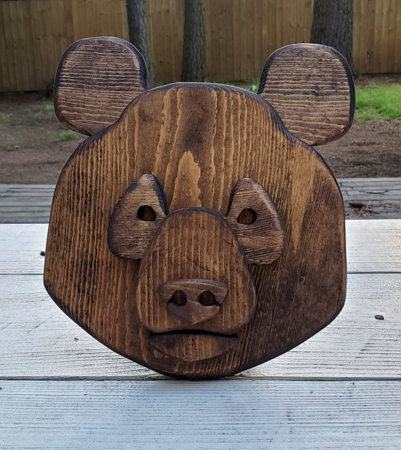 Giant Panda Bear Animal Bust Layered Wood Wooden Animal Etsy