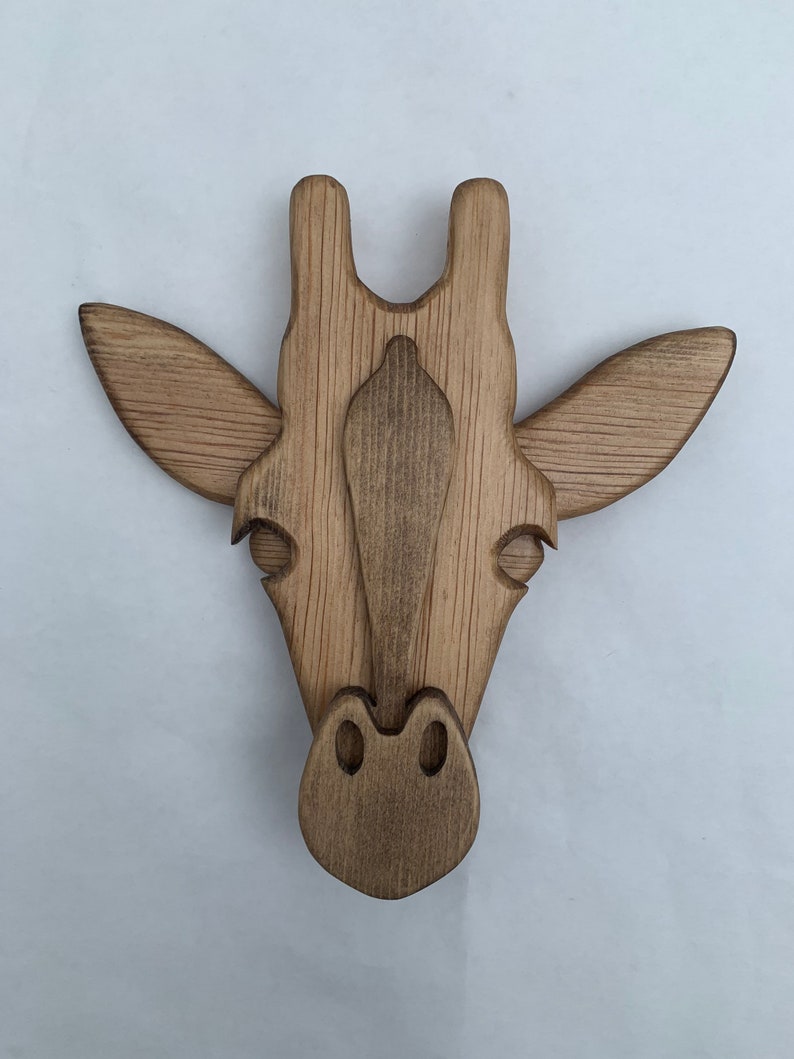 Download Giraffe Animal Bust Layered Wood / Wooden Animal Bust/ | Etsy