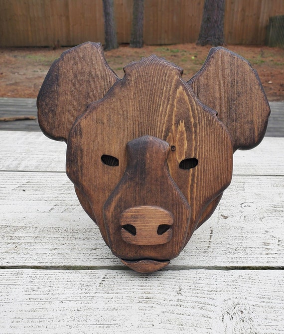 Download Spotted Hyena Animal Bust Layered Wood Hyena Wooden Animal Etsy