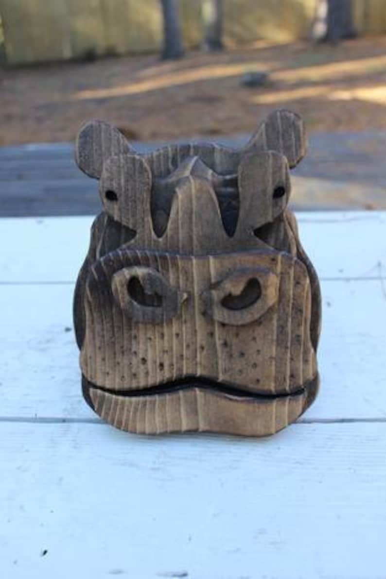 Download Hippo Animal Bust Layered Wood / Hippo Wooden Animal Bust ...