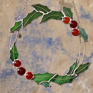 New Home Frühling Fleck Glas grün Kranz | Einzugsgeschenk Muttertag | Indoor Outdoor Echtglas Kunst Kranz