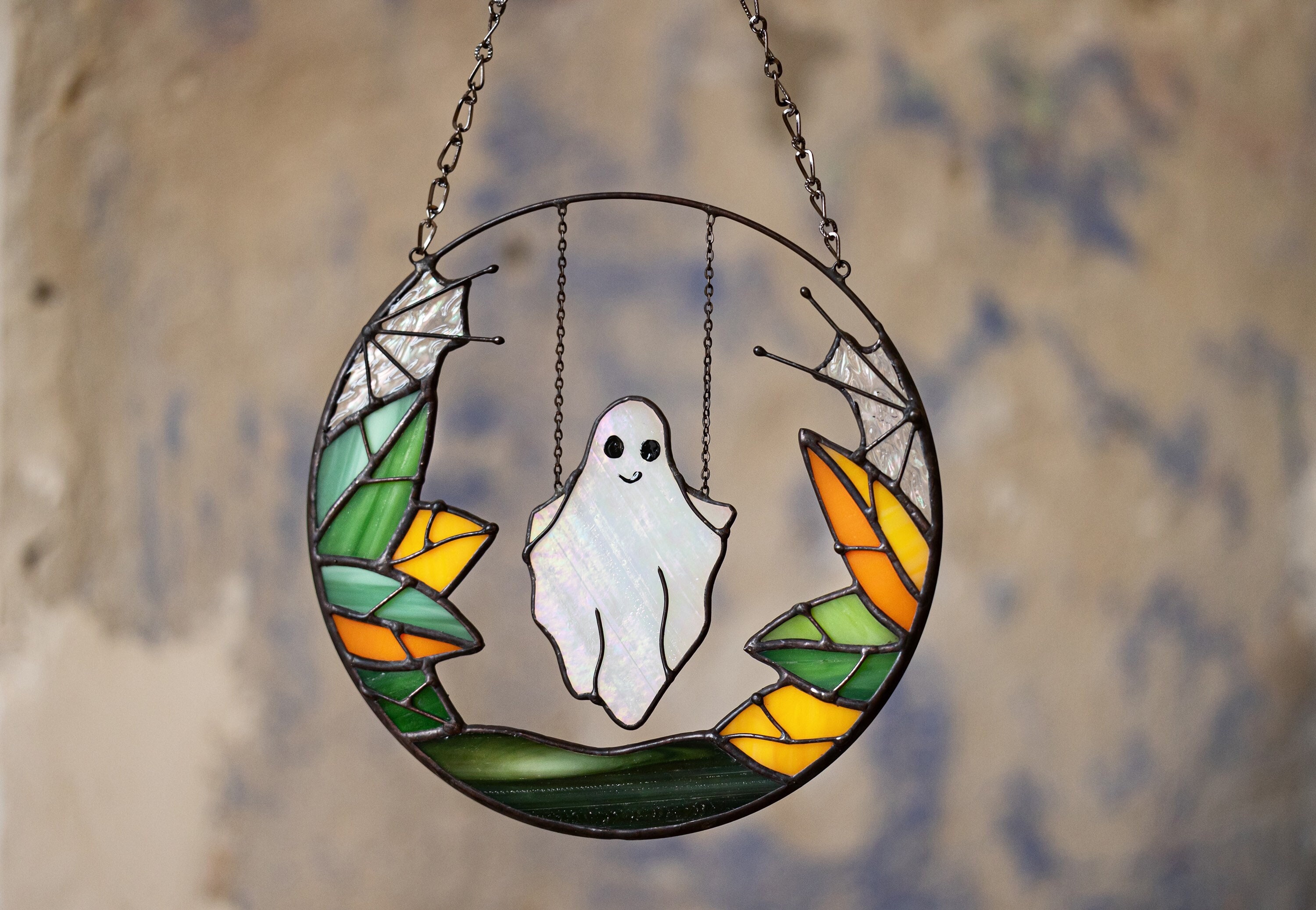 ゴシックサンキャッチャー ゴースト 面白いハロウィン ステンド