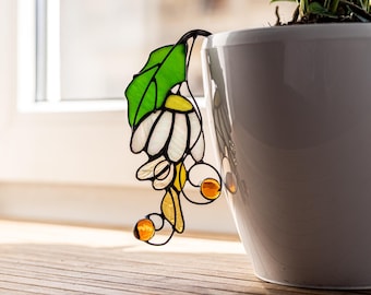 Handgemaakt cadeau voor plantenliefhebbers | Potclip van echt glas | Kleine decoratie voor huis en terras