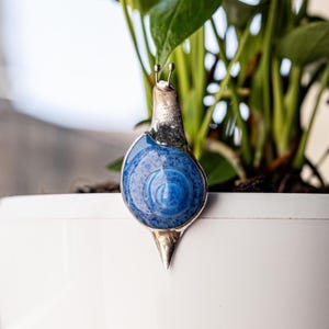 Stained Glass Blue Snail Plant Pot Stake Home Garden Decor, Perfect Gift for Mom from Daughter, Snail Garden Stake, Glass Art Unique Gift
